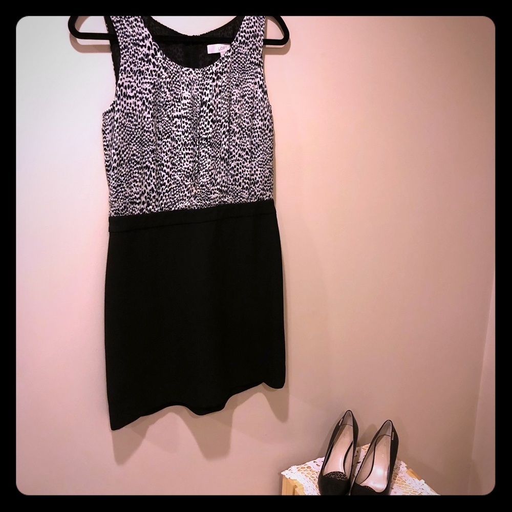 Loft Cocktail Dress, black and white